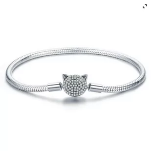 Bransoletka Modułowa Pandora Srebro 925 Charms Kotek 19 Cm - Bransoletki - miniaturka - grafika 1