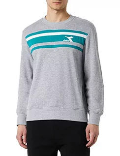 Bluzy męskie - Diadora Męska bluza Crew SLAM, jasny szary melanż, XXL, Light Middle Grey Melange, XXL - grafika 1