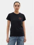 Koszulki i topy damskie - Lee T-Shirt Small Logo 112350198 Czarny Regular Fit - miniaturka - grafika 1