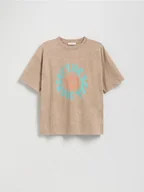 Koszulki dla chłopców - Reserved - T-shirt oversize - beżowy - miniaturka - grafika 1