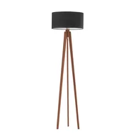 Lampy stojące - Lysne, Lampa podłogowa vintage z welurowym abażurem Miami Velur, Czarny - miniaturka - grafika 1