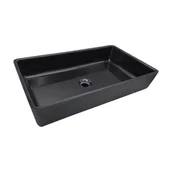 Umywalki - Umywalka nablatowa Rettangolo czarna - miniaturka - grafika 1
