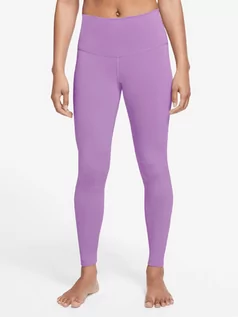 Spodnie sportowe damskie - Nike Legginsy w kolorze fioletowym do jogi - grafika 1
