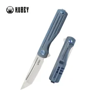 Noże - Nóż składany Kubey Musō Blue Titanium, Belt Satin M390 by Tiguass (KB244B) - miniaturka - grafika 1