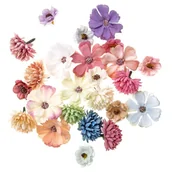 Dekoratorstwo - Kwiaty z tkaniny multikolor 3 wzory 24szt - miniaturka - grafika 1