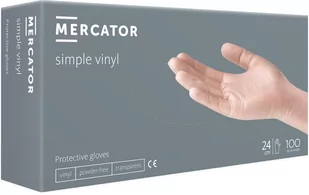 Mercator Medical 100 x Rękawiczki simple vinyl (PF) L RP20016004 - Rękawiczki jednorazowe - miniaturka - grafika 1