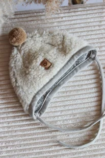 Zaffiro - Czapeczka Tulip 100% wełna - Baranek M 6-12m Beige U - Bielizna ciążowa - miniaturka - grafika 1