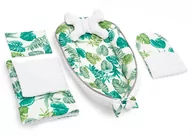 Akcesoria do wózków - Tutumi, Kokon do wózka, Materac, Poduszki, Kocyk, Jungle Leaves Green, 5w1, zestaw - miniaturka - grafika 1