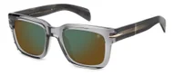 Okulary przeciwsłoneczne - Okulary przeciwsłoneczne David Beckham DB 7100/S SZARO-ZIELONE LUSTRZANE 52/21/145 Mężczyzna Szary 52 mm - miniaturka - grafika 1