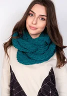 Apaszki i szaliki damskie - Stylowy, warkoczowy komin - SZ003 zielony - miniaturka - grafika 1