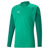 Koszulki i topy damskie - PUMA TeamCUP Top treningowy z zamkiem 1/4, zielony (Pepper Green) - miniaturka - grafika 1