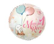 Baby shower i roczek - Godan Balon foliowy różowy Mam już roczek z króliczkiem - 46 cm FG-O1KR - miniaturka - grafika 1