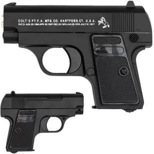 Pistolet zabawka metalowy na kulki Colt  6mm  | Seria MPK-C11 czarny - Zabawki militarne - miniaturka - grafika 1