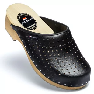 PanSzew Drewniaki Damskie SKÓRZANE Wygodne Chodaki POLSKIE z Dziurkami 35-41 - Klapki i japonki damskie PanSzew Drewniaki Damskie SKÓRZANE Wygodne Chodaki POLSKIE z Dziurkami 35-41 - Klapki i japonki damskie - miniaturka - grafika 1