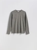 Koszulki męskie - Reserved - Longsleeve regular - beżowy - miniaturka - grafika 1