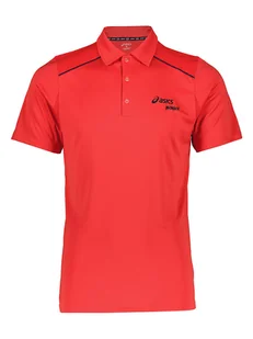 Asics Funkcyjna koszulka polo w kolorze czerwonym - Koszulki sportowe męskie - miniaturka - grafika 1