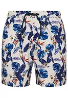 Spodenki damskie - Superdry Męskie szorty kąpielowe w stylu vintage W2-Swim szorty, Kremowy Tropikalny Aop, L - miniaturka - grafika 1