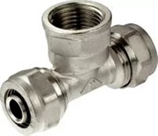 Trójnik mosiężny skręcany pex 20 x 1/2" gwint wewnętrzny / 20 - Łączniki, trójniki, kształtki - miniaturka - grafika 1