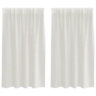 vidaXL Zasłony z zasłonami 2 pcs Kremowy 140 x 140 cm Poliester - Zasłony - miniaturka - grafika 1