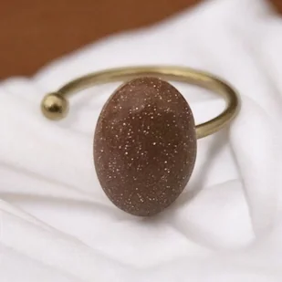 Regulowany pierścionek ze stali nierdzewnej z piaskiem pustyni - Pierścionki - miniaturka - grafika 1