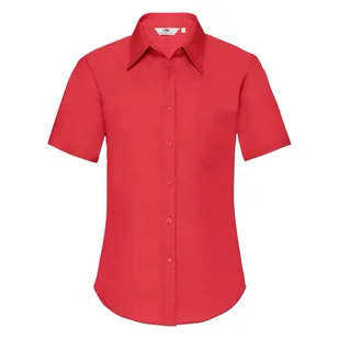 Koszula damska z krótkim rękawem z popeliny Fruit Of The Loom - Czerwony XXL - Koszule damskie - miniaturka - grafika 1