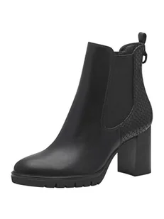 Tamaris Damskie buty Chelsea 1-25351-41, czarne/strukturalne, 37 EU, Czarna struktura, 37 EU - Moda i Uroda OUTLET - miniaturka - grafika 1