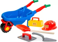 Zabawki do piasku - Duża Taczka Do Piasku Ogrodowa + Zestaw Kamieniarz 5 Elementów - miniaturka - grafika 1