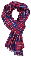 Apaszki i szaliki damskie - Czerwono-granatowy szal w kratę - miniaturka - grafika 1
