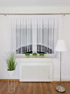 Firany - FIRANA DEKORACYJNA ŁUK FIRANKI Z CYRKONIAMI 400X160 FIRANKA DO KUCHNI TAŚMA - miniaturka - grafika 1