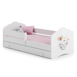 Łóżko dziecięce FALA z szufladą i barierką 140x70 Słonik - Łóżka dla dzieci i młodzieży - miniaturka - grafika 1