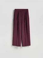 Spodnie damskie - Reserved - Spodnie z zakładkami - burgundowy - miniaturka - grafika 1