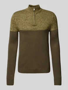 Sweter z dzianiny ze stójką - Swetry męskie - miniaturka - grafika 1