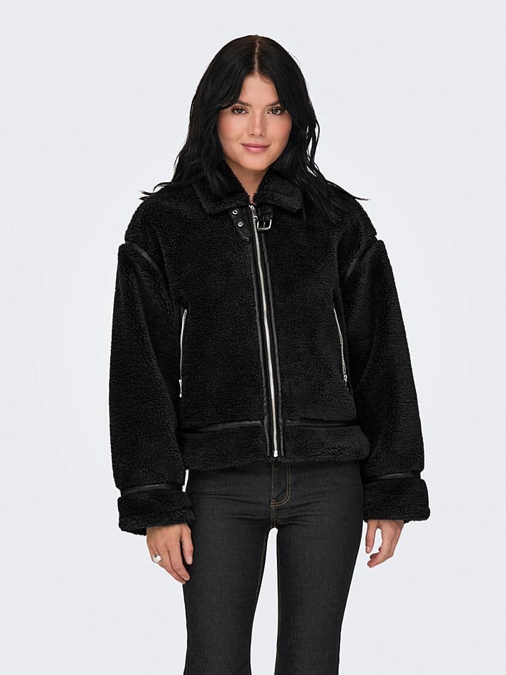 ONLY Pluszowa kurtka w kolorze czarnym