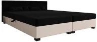 Łóżka - Tapicerowane łóżko z zagłówkiem czarny + ecru B6-F49 - miniaturka - grafika 1