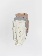 Komplety dla niemowląt - Reserved - Bawełniane body 3 pack - kremowy - miniaturka - grafika 1