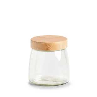 Szklany słoik ze szczelną pokrywką z bambusa, 950 ml - Pojemniki kuchenne - miniaturka - grafika 1