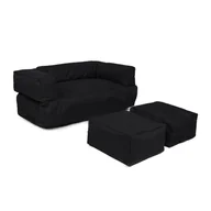 Fotele i pufy dla dzieci - Czarna sofa dla dzieci 100 cm Nier – Floriane Garden - miniaturka - grafika 1