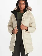 Płaszcze damskie - Marmot Damski płaszcz Montreal, ciepły, izolowany płaszcz zimowy z kapturem, wiatroszczelna parka puchowa, lekka kurtka outdoorowa, piaskowa, XS - miniaturka - grafika 1
