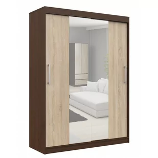 SZAFA PRZESUWNA 150 cm CLP Z LUSTREM WENGE / SONOMA - Szafy - miniaturka - grafika 2
