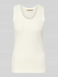 Top na ramiączkach z okrągłym dekoltem model ‘Pointelle’ - Koszulki i topy damskie - miniaturka - grafika 1