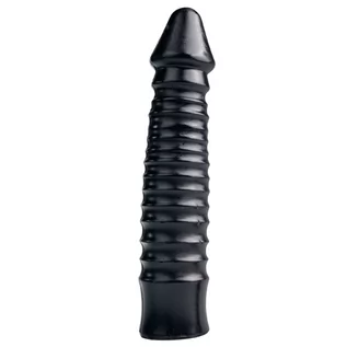 Dilda analne - ALL BLACK CZARNE PRĄŻKOWANE DILDO ALL BLACK 26CM D-221728 - grafika 1