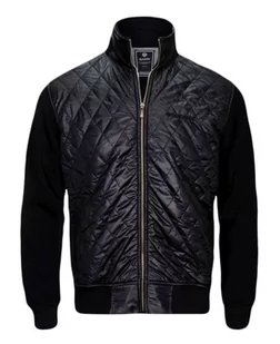 Kurtko-Bluza Czarna, Przejściowa na Stójce, Męska, z Pikowanym Przodem -QUICKSIDE - Quickside - Kurtki męskie - miniaturka - grafika 1