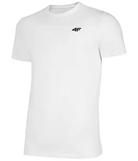 Koszulki męskie - 4F T-shirt męski, biały, S - grafika 1