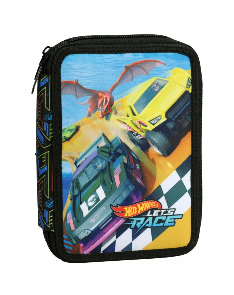 Piórnik Hot Wheels Activate z wyposażeniem rozkładany samochody AUTA
