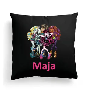 Foto Poduszka Czarna Monster High Lalki Prezent #1 - Poduszki dekoracyjne - miniaturka - grafika 1