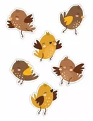 Mapy i plansze edukacyjne - Dekoracje okienne dwustronne - Wróble 01 6szt - LearnHow - miniaturka - grafika 1