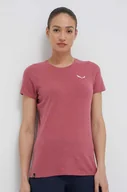 Koszulki sportowe damskie - Salewa t-shirt sportowy Pure Dolomites Hemp kolor różowy - miniaturka - grafika 1