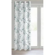 Zasłony - Zasłona gotowa na przelotkach Sena 140 x 250 cm zielone kwiaty biały - miniaturka - grafika 1