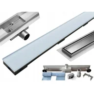 Odpływy liniowe - Mexen Flat Odpływ Liniowy 100 CM Szklany Biały - miniaturka - grafika 1