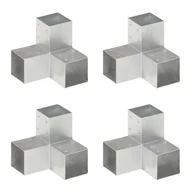 Akcesoria do ogrodzeń - vidaXL Łączniki do słupków w kształcie Y, 4 szt., metalowe, 91x91 mm - miniaturka - grafika 1